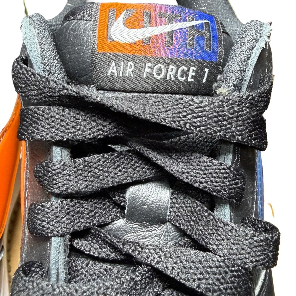 Kith Nike Air Force 1 Low NYC Away Black Blue Orange CZ7928-001 Mens Size 10